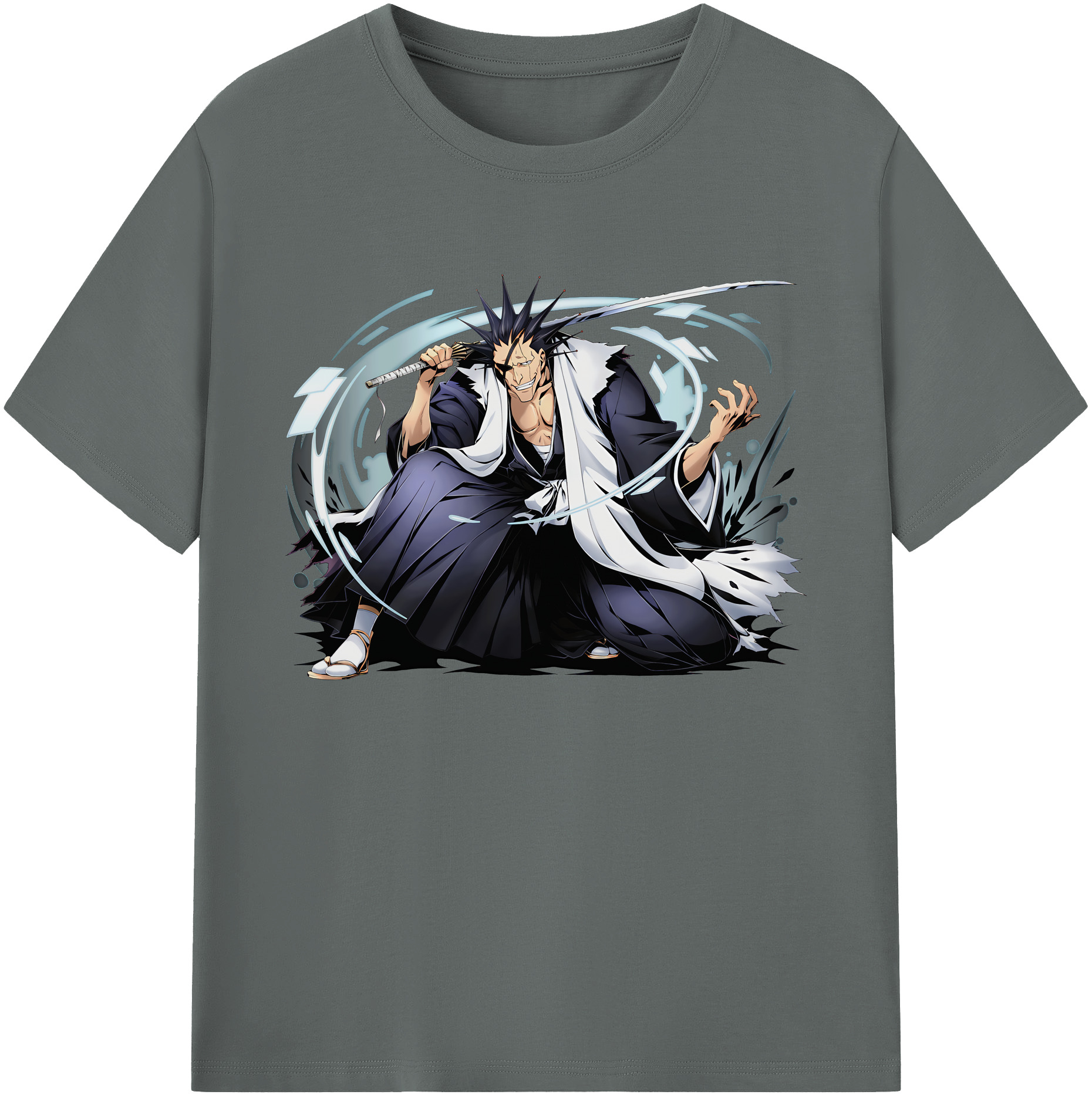 （画像用） ブリーチ ざらき けんぱち BLEACH Zaraki Kenpachi 綿100％ メンズ半袖Tシャツ｜肌触りやわらか＆通気性